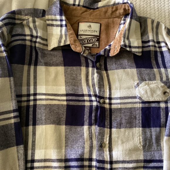 MENS 2XL LEGENDARY WHITE TAILS FLANNEL SHIRT - Picture 5 of 10